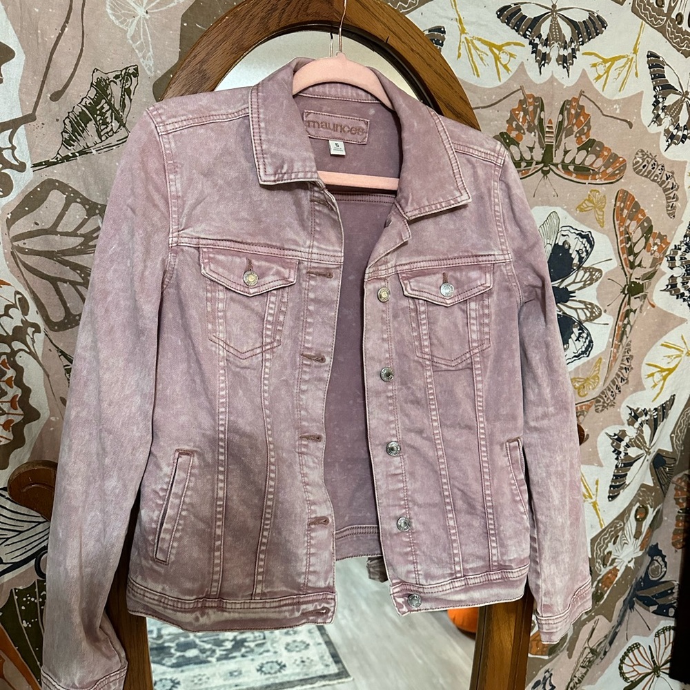 Maurice’s pink acid washed jacket